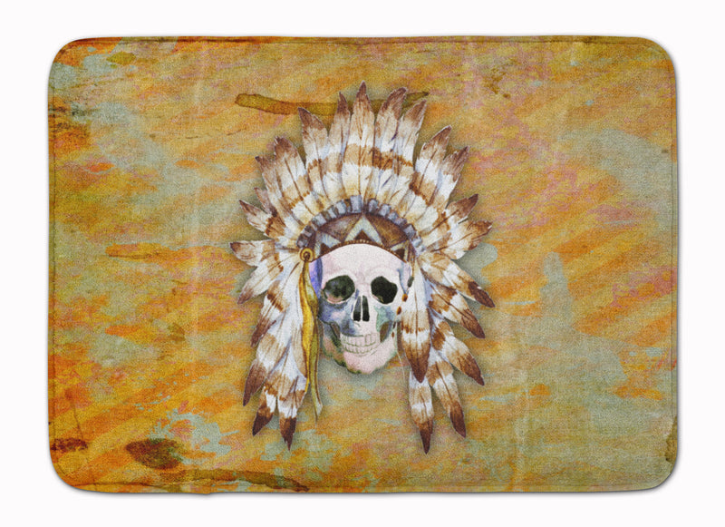 Day of the Dead Indian Skull Machine Washable Memory Foam Mat BB5121RUG