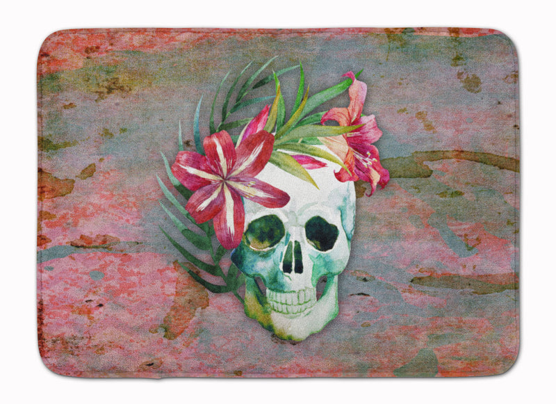 Day of the Dead Skull Flowers Machine Washable Memory Foam Mat BB5125RUG