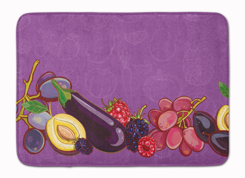 Fruits and Vegetables in Purple Machine Washable Memory Foam Mat BB5132RUG