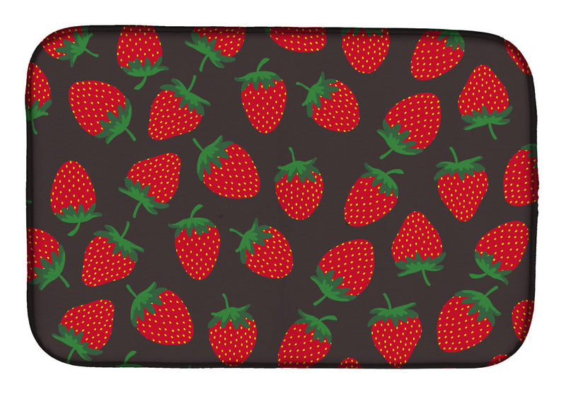 Strawberries on Gray Dish Drying Mat BB5137DDM