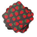 Strawberries on Gray Foam Coasters Set of 4 Cup Coasters for Indoor Outdoor, Tabletop Protection, Anti Slip, Mouse pad Material