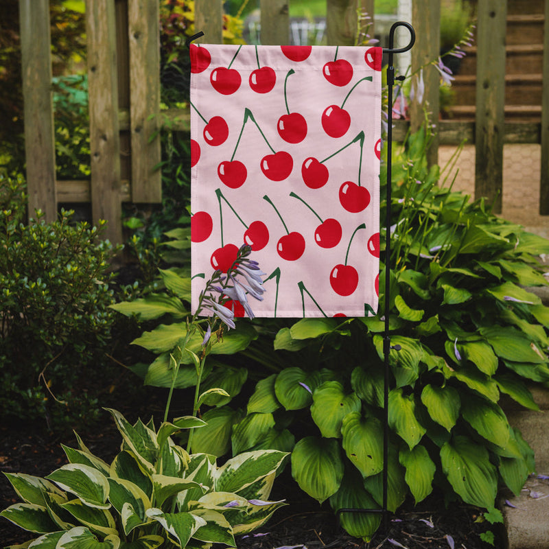 Cherries on Pink Flag Garden Size BB5139GF