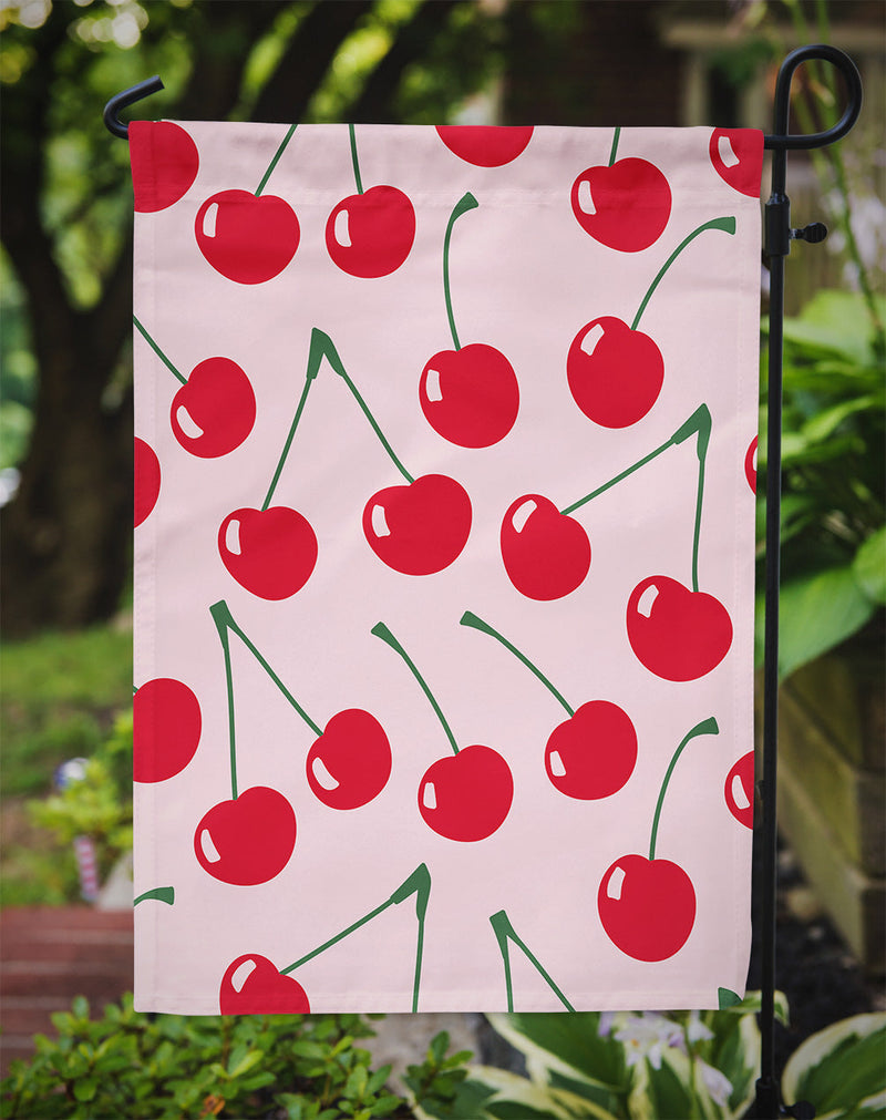 Cherries on Pink Flag Garden Size BB5139GF