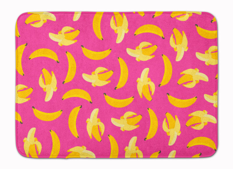 Bananas on Pink Machine Washable Memory Foam Mat BB5140RUG