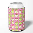 Apples on Pink Can or Bottle Hugger Cooler Sleeve for Standard 12 oz Cans, Insulated Foam Beer & Soda Can Hugger Reusable