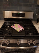 Apples on Pink Oven Mitt Heat Resistant Thick Oven Mitt for Hot Pans and Oven, Kitchen Mitt Protect Hands, Cooking Baking Glove