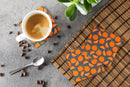 Oranges on Gray Foam Coasters Set of 4 Cup Coasters for Indoor Outdoor, Tabletop Protection, Anti Slip, Mouse pad Material