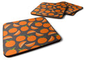 Oranges on Gray Foam Coasters Set of 4 Cup Coasters for Indoor Outdoor, Tabletop Protection, Anti Slip, Mouse pad Material