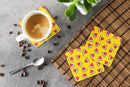 Watermelon on Yellow Foam Coasters Set of 4 Cup Coasters for Indoor Outdoor, Tabletop Protection, Anti Slip, Mouse pad Material