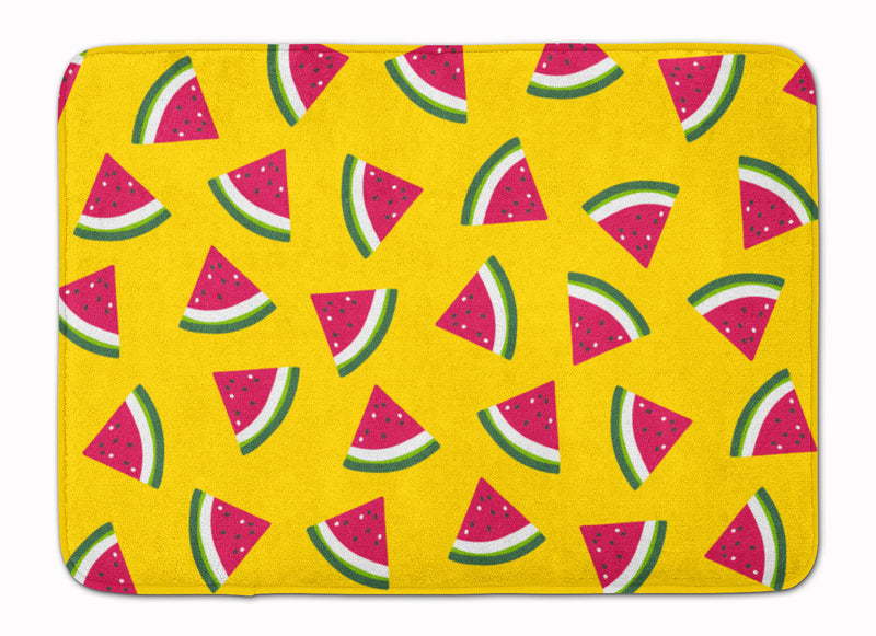 Watermelon on Yellow Machine Washable Memory Foam Mat BB5144RUG