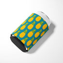 Pineapples on Teal Can or Bottle Hugger Cooler Sleeve for Standard 12 oz Cans, Insulated Foam Beer & Soda Can Hugger Reusable