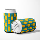 Pineapples on Teal Can or Bottle Hugger Cooler Sleeve for Standard 12 oz Cans, Insulated Foam Beer & Soda Can Hugger Reusable