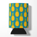 Pineapples on Teal Can or Bottle Hugger Cooler Sleeve for Standard 12 oz Cans, Insulated Foam Beer & Soda Can Hugger Reusable