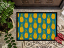 Pineapples on Teal Doormat Indoor Outdoor 24H X 36W Front Door Mat Rugs for Entryway, Non Slip Washable Low Pile,