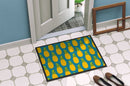 Pineapples on Teal Doormat Indoor Outdoor 24H X 36W Front Door Mat Rugs for Entryway, Non Slip Washable Low Pile,