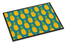 Pineapples on Teal Doormat Indoor Outdoor 24H X 36W Front Door Mat Rugs for Entryway, Non Slip Washable Low Pile,