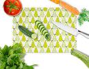 Pears on White Cutting Board Tempered Glass Kitchen Cutting Surface, Heat Resistant Chopping, Non-Slip Feet, Food Prep & Serving