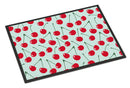 Cherries on Blue Doormat Indoor Outdoor 24H X 36W Front Door Mat Rugs for Entryway, Non Slip Washable Low Pile,