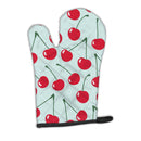 Cherries on Blue Oven Mitt Heat Resistant Thick Oven Mitt for Hot Pans and Oven, Kitchen Mitt Protect Hands, Cooking Baking Glove