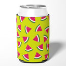 Watermelon on Lime Green Can or Bottle Hugger Cooler Sleeve for Standard 12 oz Cans, Insulated Foam Beer & Soda Can Hugger Reusable
