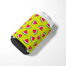 Watermelon on Lime Green Can or Bottle Hugger Cooler Sleeve for Standard 12 oz Cans, Insulated Foam Beer & Soda Can Hugger Reusable