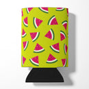 Watermelon on Lime Green Can or Bottle Hugger Cooler Sleeve for Standard 12 oz Cans, Insulated Foam Beer & Soda Can Hugger Reusable