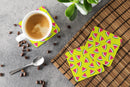 Watermelon on Lime Green Foam Coasters Set of 4 Cup Coasters for Indoor Outdoor, Tabletop Protection, Anti Slip, Mouse pad Material