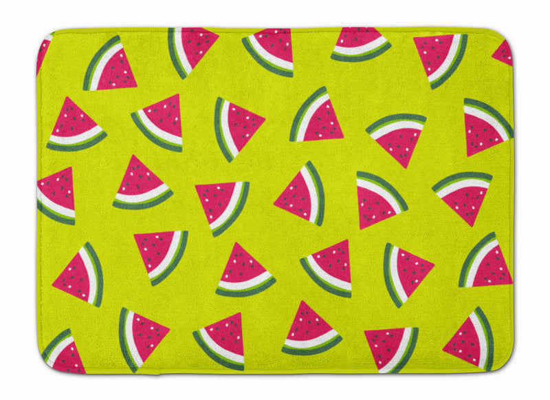 Watermelon on Lime Green Machine Washable Memory Foam Mat BB5151RUG