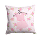 Ballerina Ballet Attire Decorative Throw Pillow 14x14 Indoor Outdoor Accent Cushion, Fabric Cover with Insert for Sofa, Bed, Porch & Living Room