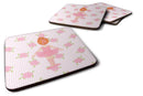 Ballerina Red Head Back Pose Foam Coasters Set of 4 Cup Coasters for Indoor Outdoor, Tabletop Protection, Anti Slip, Mouse pad Material