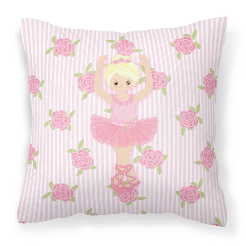 Ballerina Blonde Front Pose Fabric Decorative Pillow BB5164PW1818