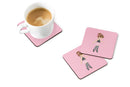 Ballerina Brunette Releve Foam Coasters Set of 4 Cup Coasters for Indoor Outdoor, Tabletop Protection, Anti Slip, Mouse pad Material