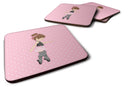 Ballerina Brunette Releve Foam Coasters Set of 4 Cup Coasters for Indoor Outdoor, Tabletop Protection, Anti Slip, Mouse pad Material