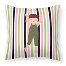 Dancer Arms Up Bikatard Decorative Throw Pillow 18x18 Indoor Outdoor Accent Cushion, Fabric Cover with Insert for Sofa, Bed, Porch & Living Room
