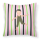 Boy Dancer Bikatard Decorative Throw Pillow 18x18 Indoor Outdoor Accent Cushion, Fabric Cover with Insert for Sofa, Bed, Porch & Living Room
