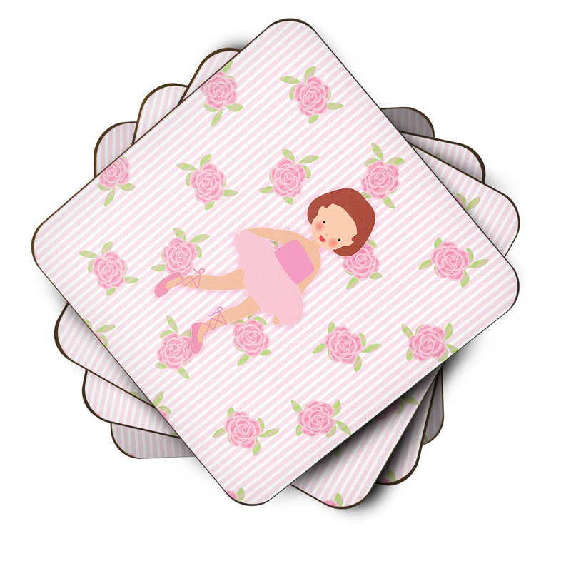 Ballerina Red Short Hair Foam Coaster Set of 4 BB5191FC