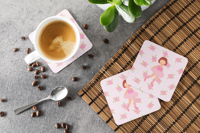 Ballerina Red Short Hair Foam Coaster Set of 4 BB5191FC