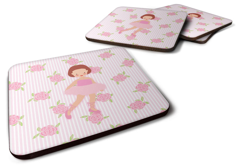 Ballerina Red Short Hair Foam Coaster Set of 4 BB5191FC