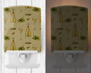 White Wine on Linen Ceramic Night Light Compact, UL-Certified, Ideal for Bedroom, Bathroom, Nursery, Hallway, Kitchen, 6x4x3, Multicolor