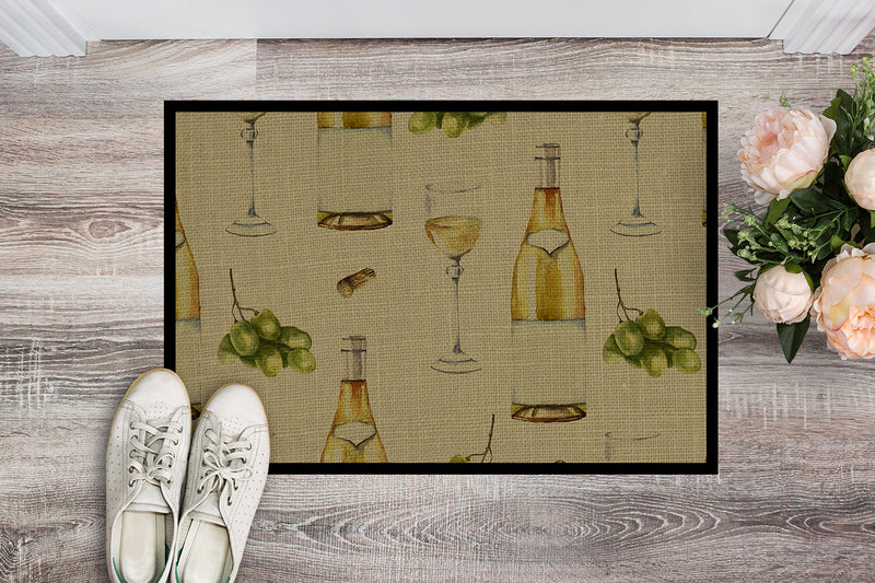 White Wine on Linen Indoor or Outdoor Mat 18x27 BB5194MAT