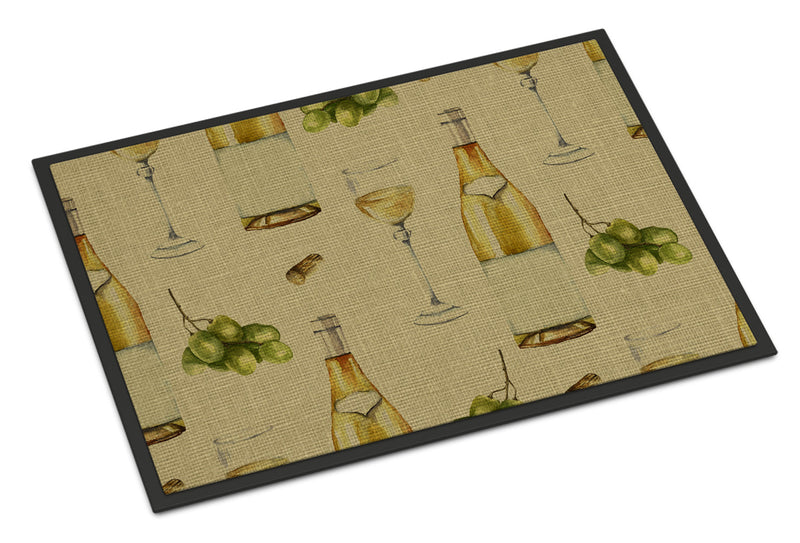 White Wine on Linen Indoor or Outdoor Mat 18x27 BB5194MAT