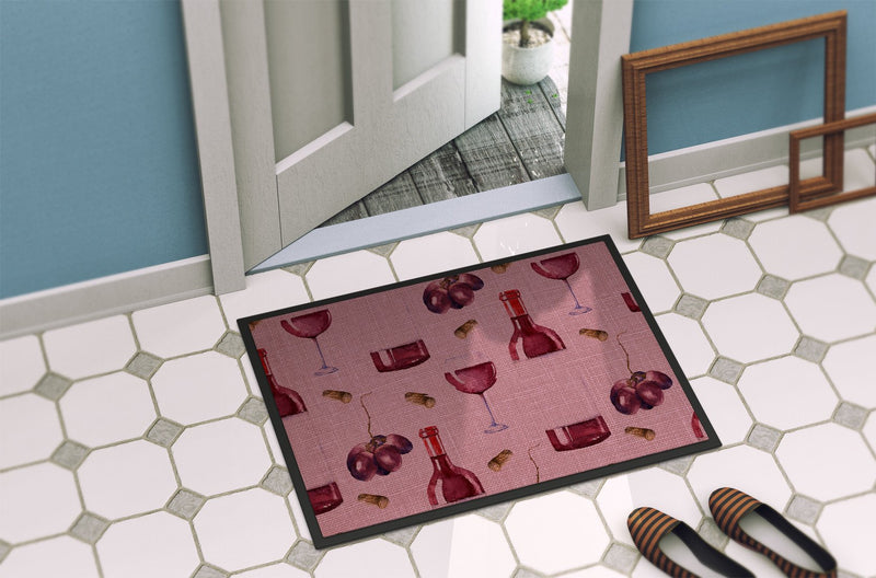 Red Wine on Linen Indoor or Outdoor Mat 24x36 BB5195JMAT