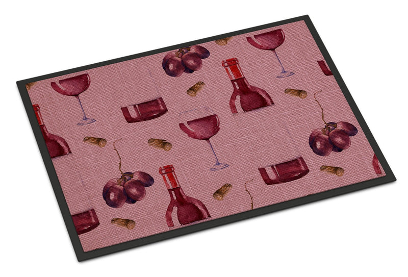 Red Wine on Linen Indoor or Outdoor Mat 24x36 BB5195JMAT