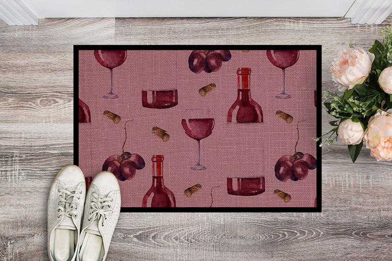 Red Wine on Linen Indoor or Outdoor Mat 18x27 BB5195MAT