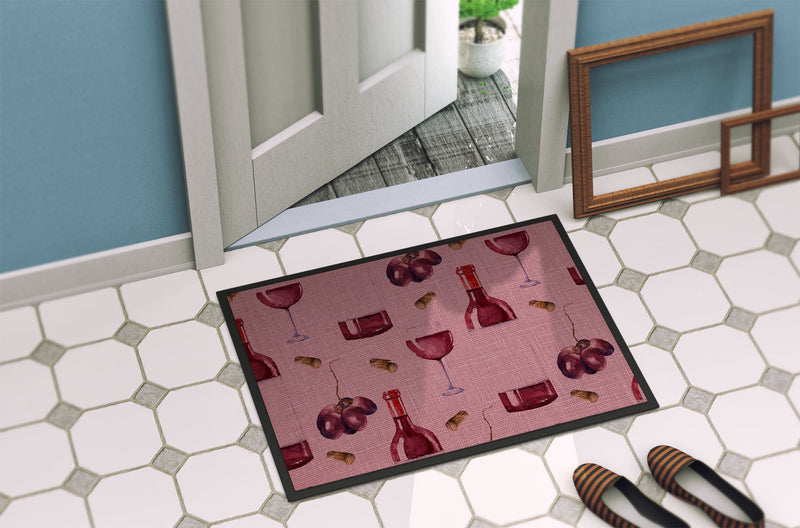 Red Wine on Linen Indoor or Outdoor Mat 18x27 BB5195MAT