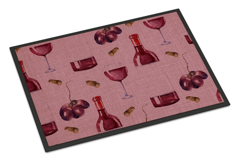 Red Wine on Linen Indoor or Outdoor Mat 18x27 BB5195MAT