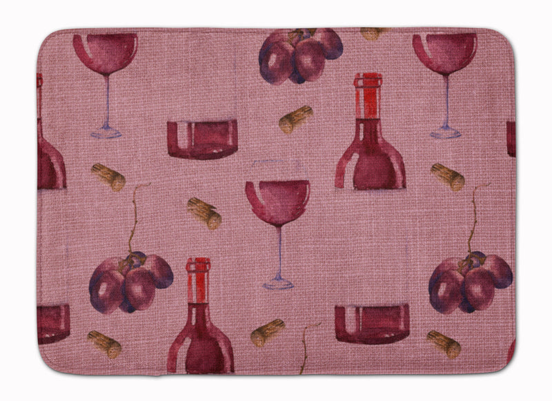 Red Wine on Linen Machine Washable Memory Foam Mat BB5195RUG