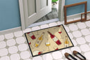 Red and White Wine Doormat Indoor Outdoor 24H X 36W Front Door Mat Rugs for Entryway, Non Slip Washable Low Pile,