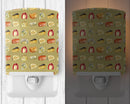 Cheeses Ceramic Night Light Compact, UL-Certified, Ideal for Bedroom, Bathroom, Nursery, Hallway, Kitchen, 6x4x3, Multicolor