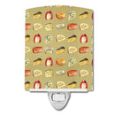 Cheeses Ceramic Night Light Compact, UL-Certified, Ideal for Bedroom, Bathroom, Nursery, Hallway, Kitchen, 6x4x3, Multicolor
